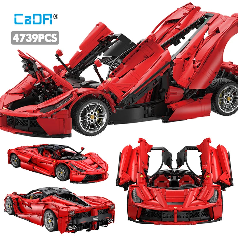 Cada 4739PCS Technical City Racing Car Hypercar Model Building Blocks Sportscar Vehicle Bricks Toys Children Kids Gifts