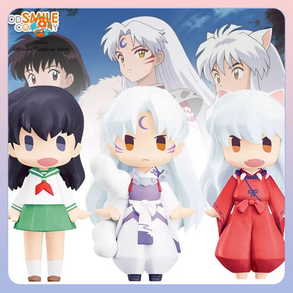 New Genuine Gsc Inuyasha Hello Good Smile Series Inuyasha Action Figure Sesshomaru Model Kagome Higurashi Figurines Gift Toy