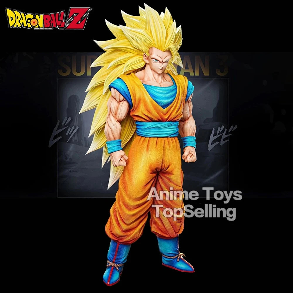 31.5cm/12.4in Anime Dragon Ball Figure Super Saiyan 3 Goku Action Figures Pvc Collection Model Toys for Children Gifts