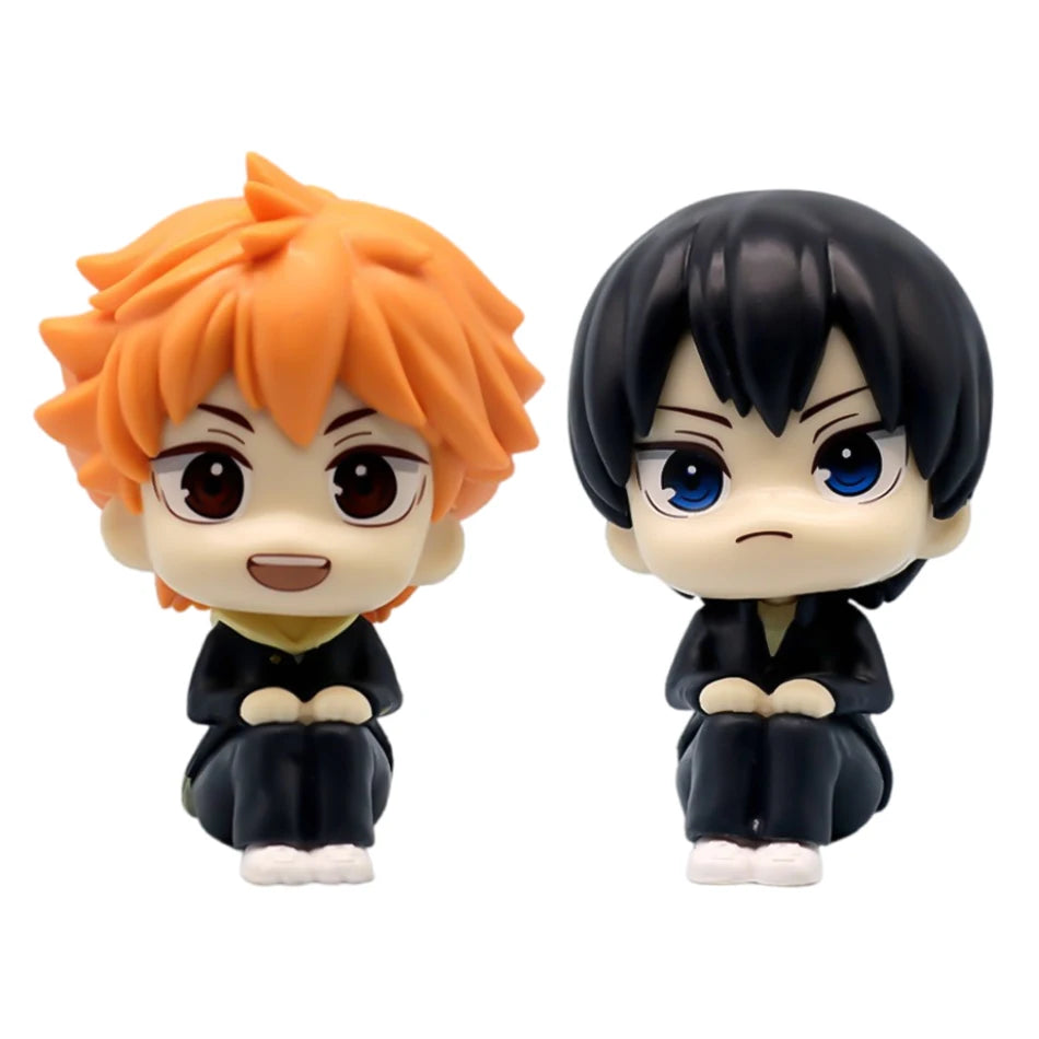 Anime10cm ‌BLUE LOCK Haikyuu!! Sitting Posture Cartoon Cute Figure Model Collection Desktop Ornament Kids Toys Gifts