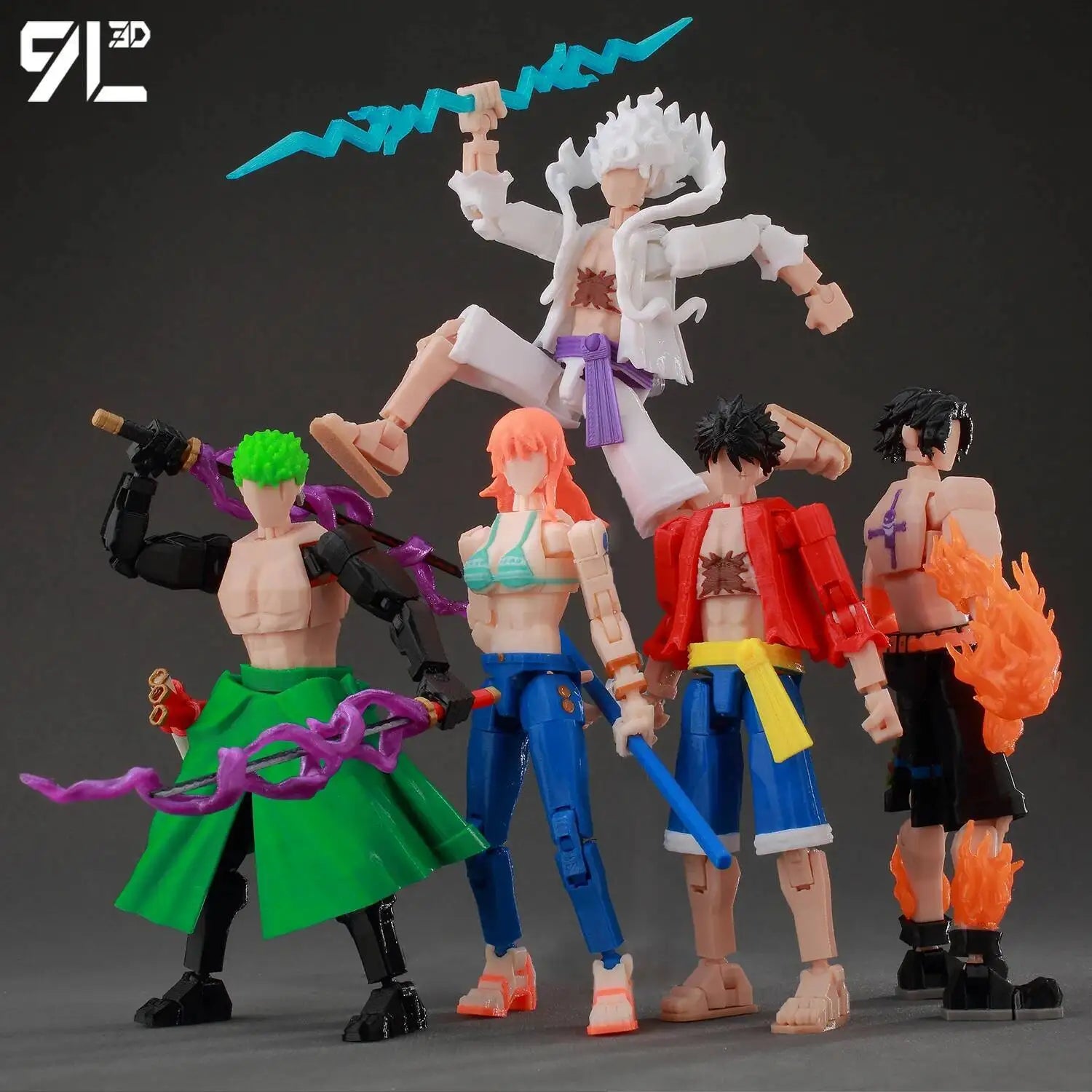 9L3D Printed Anime One Piece Naruto Demon Slayer Dummy13 Lucky T13 Movable Shapeshift Action Figures Mannequin Toys Collectors