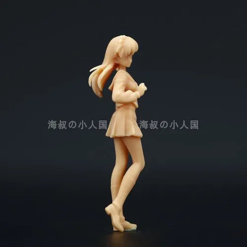 Anime Inuyasha Action Figures White Model Hand Drawn Coloring Micromodel Diorama Miniature Landscape Ornaments Toys 1/64 Scale