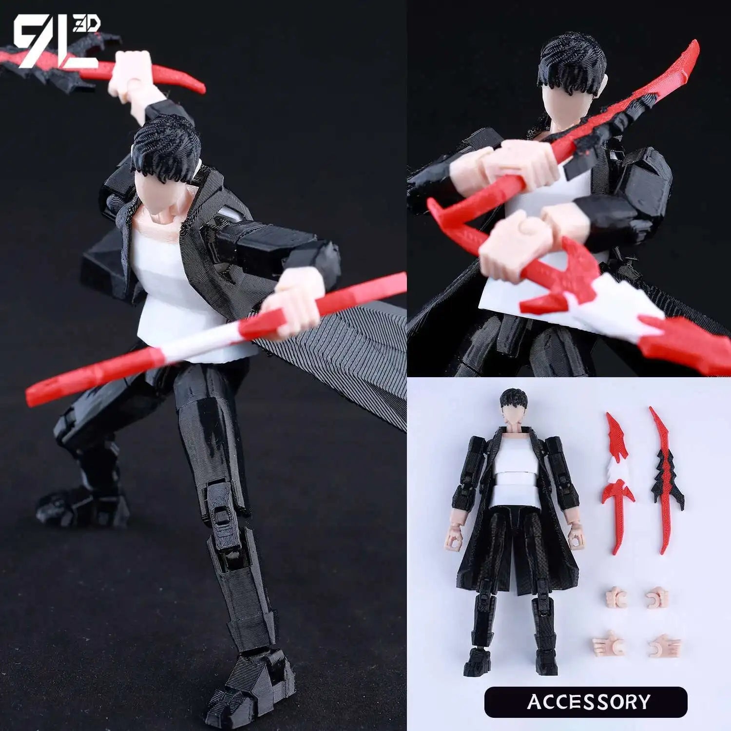 9L3D Printed Jujutsu Kaisen Mahoraga Figure Dummy13 Lucky13 Multi-Jointed Poseable Anime Model Collectible Toy Gift