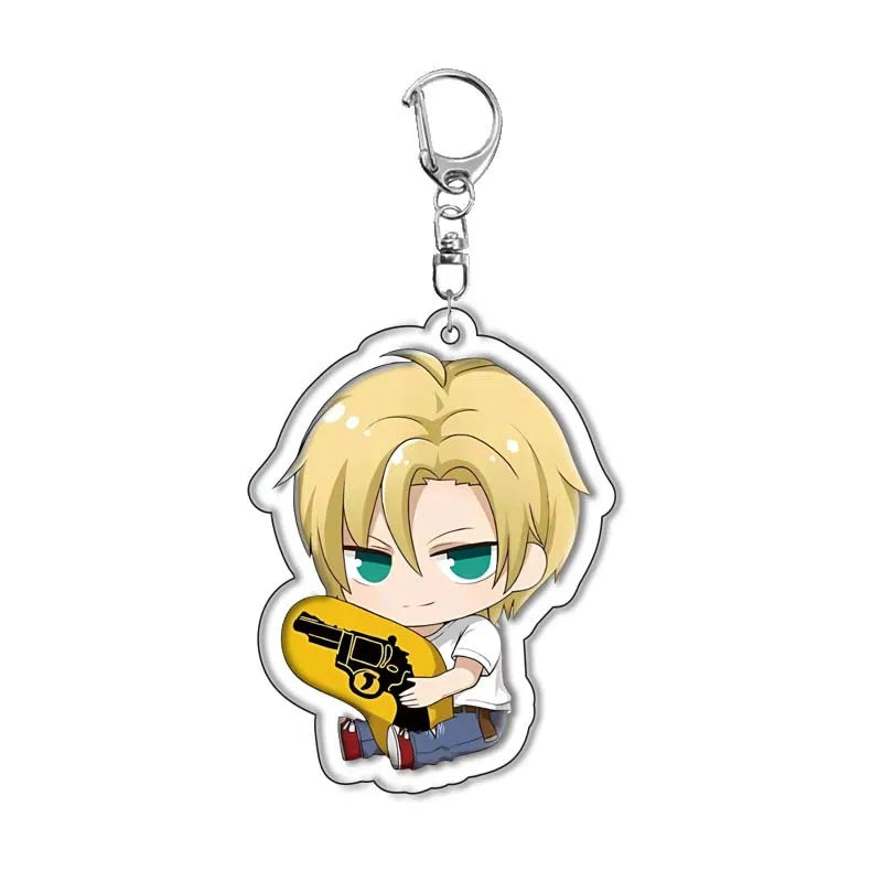 Anime Cartoon Banana Fish Figure Characters Acrylic Keychain Car Keychain Women Men Bag Accessories Charm Pendant Jewelry Gifts