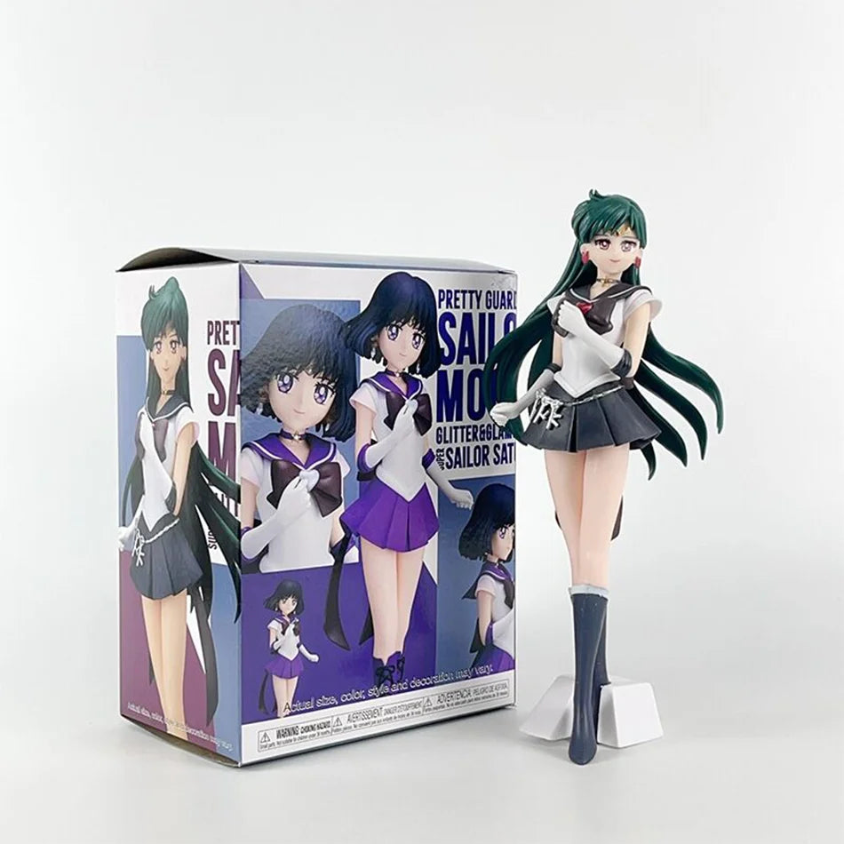 23cm Anime Sailor Moon Meiou Setsuna Figure GLITTER&GLAMOURS Kaiou Michiru Tenoh Haruka Tomoe Hotaru Action Figurine Toy Gift