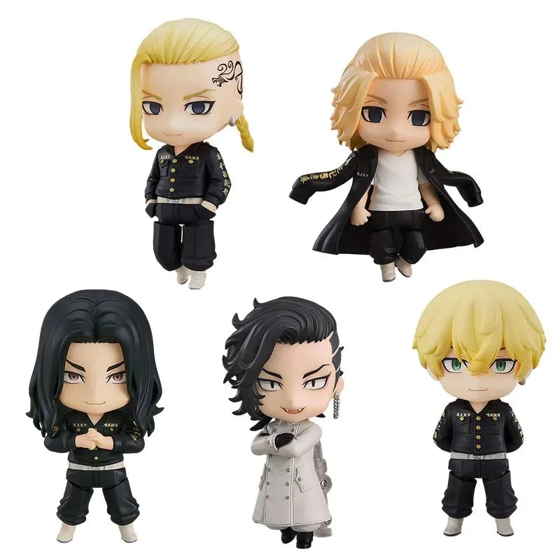 9CM 5/One Set Anime Tokyo Revengers Figure Draken Manjiro Sano Cute Q Edition Toys PVC Children's Birthday Gift Collection