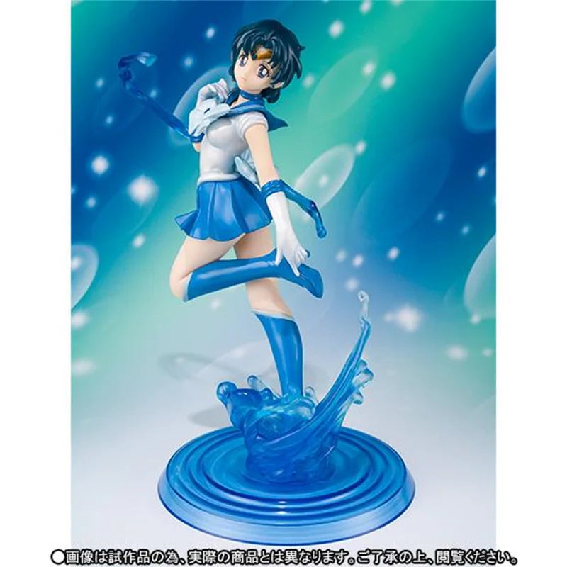 Anime Sailor Moon Crystal Sailor Mercury Mizuno Ami PVC Action Figure Statue Collectible Model Kids Toys Doll Girl Gifts 17cm