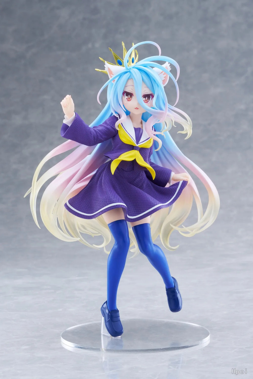 18.9cm Anime No Game No Life Figure Shiro Figure Cat Ear School Uniform Ver Figure Toy Gift Collection Aciton Figure PVC