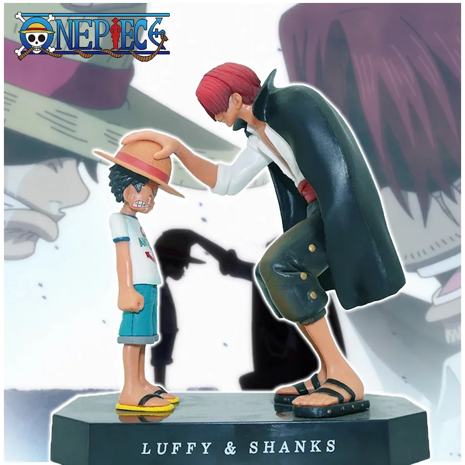 18cm Anime Figure One Piece Luffy Four Emperors Shanks Straw Hat Luffy Action Figure Monkey D Luffy Collection Model Doll Toys