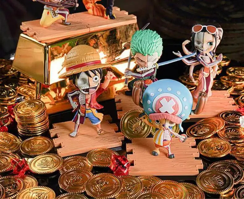 New Anime One Piece Semi Dissected First Generation Blind Box Zoro Luffy Sanji Robin Figure Ornaments Kids Toy Birthday Gift