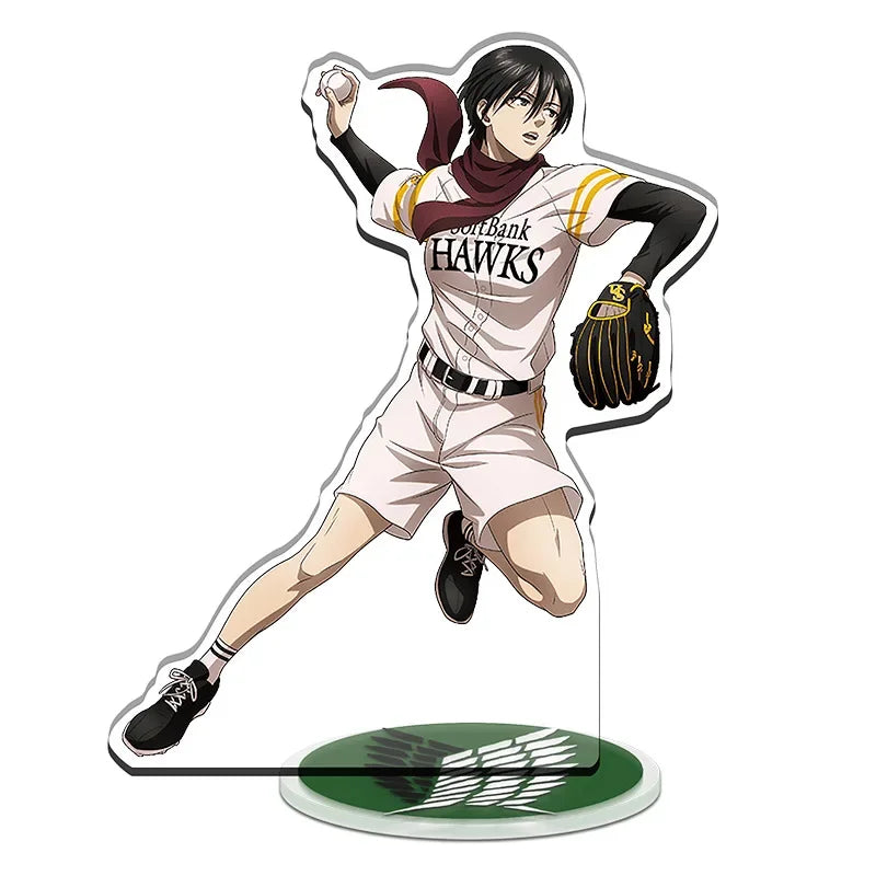 Attack on Titan Eren Jaeger Action Figure Toy Jean Hange Armin Mikasa Shingeki no Kyojin Acrylic Stand Model Doll For Exhibition