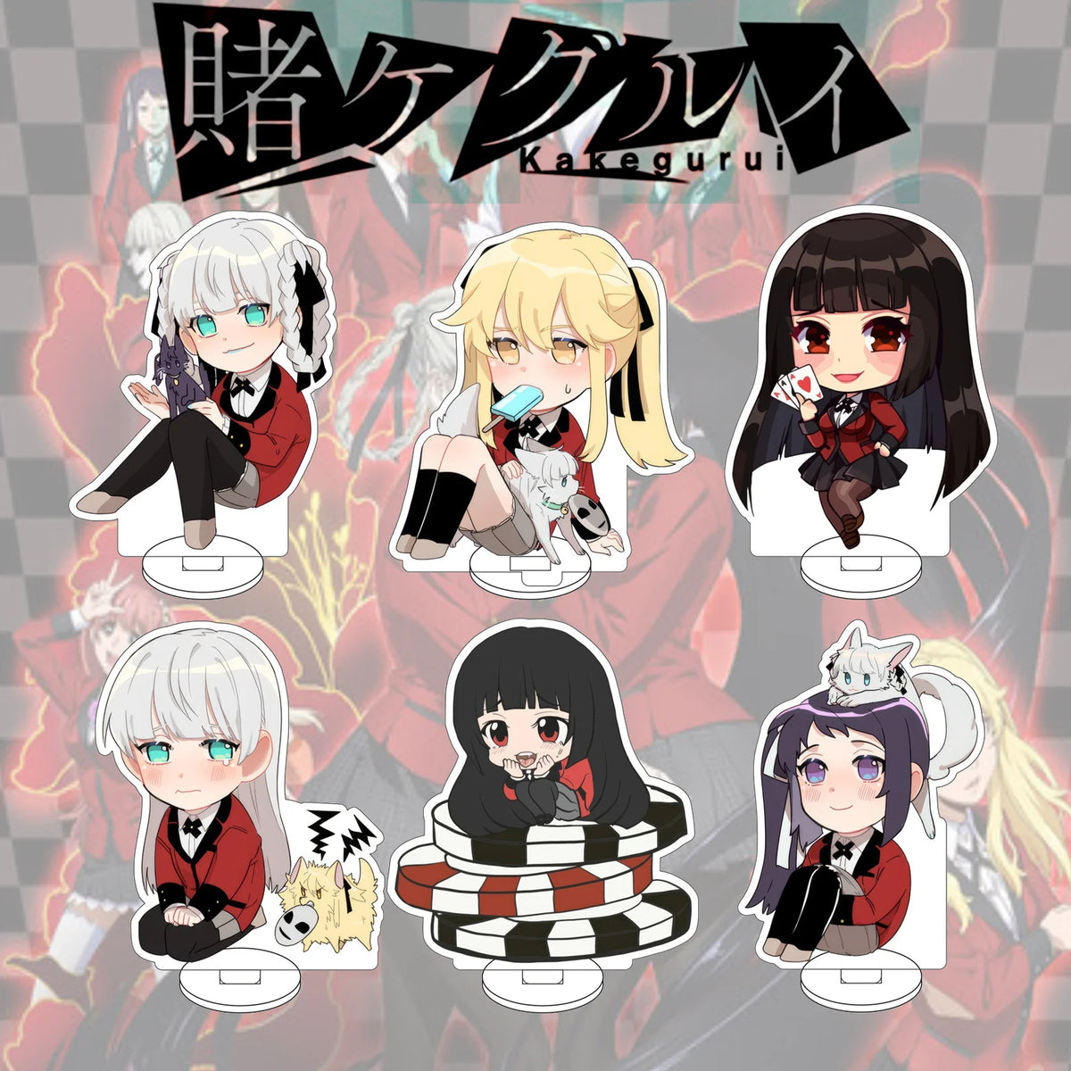 Anime Kakegurui Acrylic Standee Mary Saotome & Yumeko Jabami 10cm Mini Figure  Collectible Plate, Fan Decor, Gifts