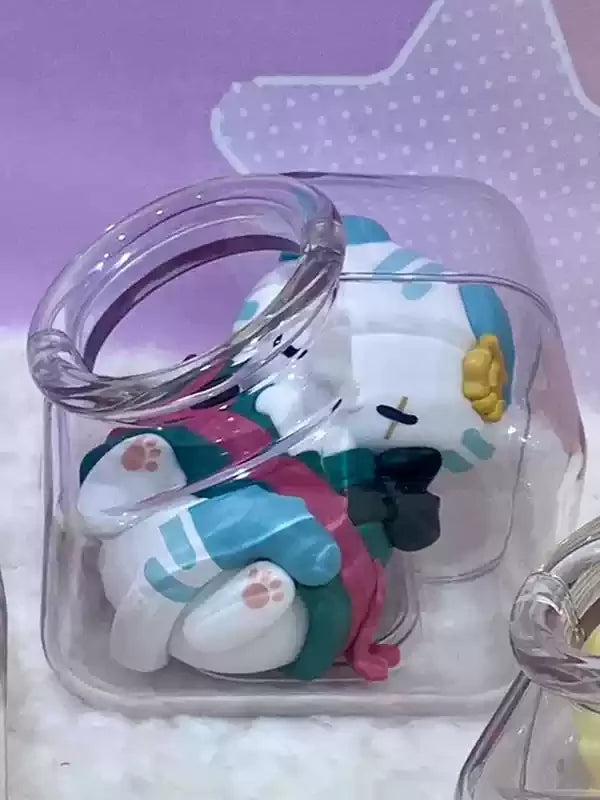 N Stock 100% Genuine Mh OnePiece Anime Figurine Pirate King Straw Hat Luffy Bottle Cat Goodnight Series Blind Box Cute Gift