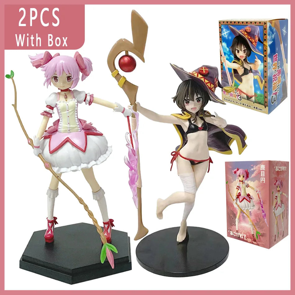 17cm Puella Magi Madoka Magica Aniem Figure Kaname Madoka Action Figure Magic Girl Model Decor Statue Dolls Toys Christmas Gift