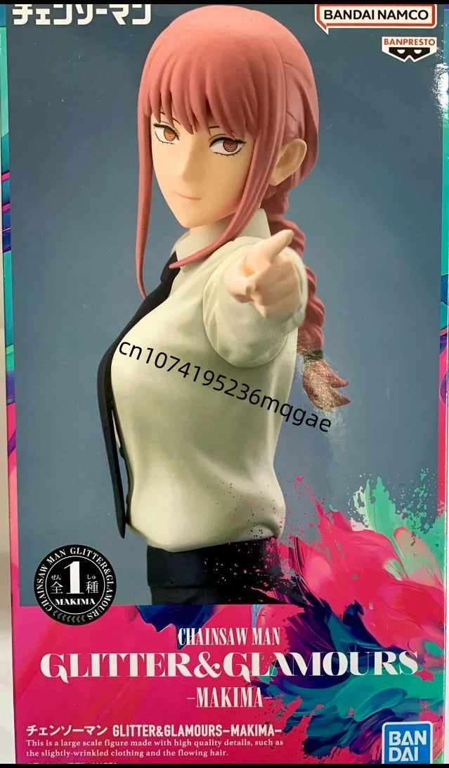 In stock Bandai BANPRESTO Chainsaw Man Power Makima GLITTER & GLAMOURS Anime Action Figures Model Collections Decorations Gift