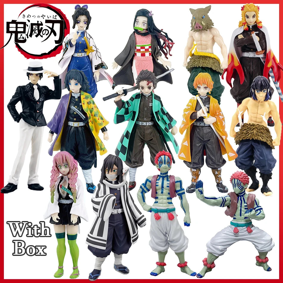 In Stock 16CM Anime Demon Slayer Kimetsu No Yaiba Figure Kamado Tanjirou Action Figure Agatsuma Zenitsu Nezuko PVC Model Toys