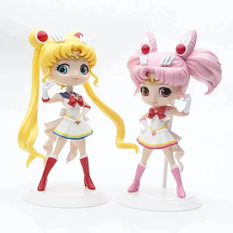 Sailor Moon Anime Tsukino Usagi Chibiusa Action Figures Collection Model Car Cake Decoration Ornament Toys Gifts