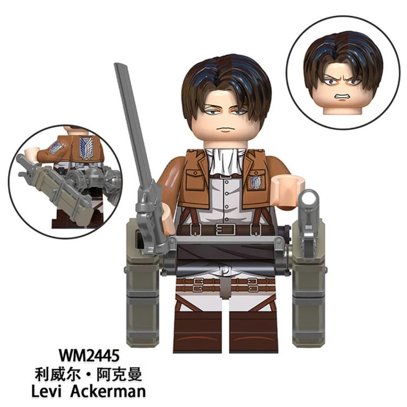 Attack on Titan Action Figure Toys for Boys Girls Eren Jaeger Model Ornament Mikasa Levi Ackerman Desktop Decor Birthdays Gifts