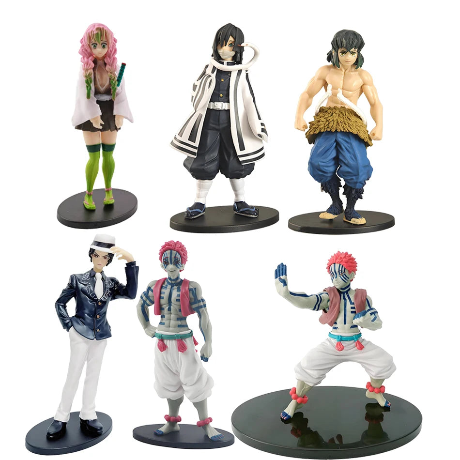 Demon Slayer Anime Action Figure - Kamado Tanjirou with Agatsuma Zenitsu And Nezuko PVC Model Toys Kimetsu No Yaiba Warriors