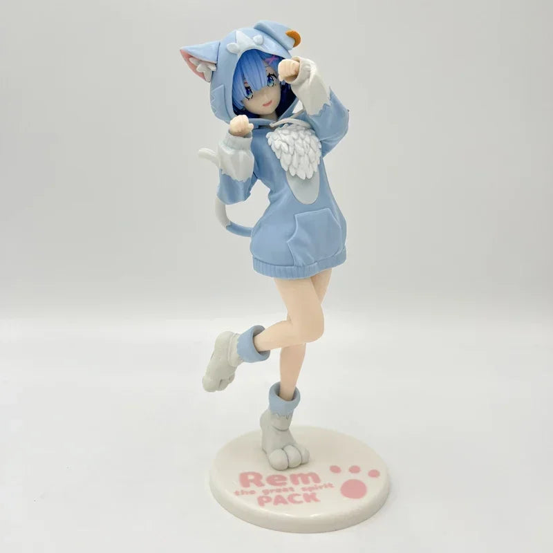 @ 22cm Re:ZERO Starting Life in Another World Ram/Rem Anime Girl Figure Fluffy Pack Ram/Rem Action Figure Adult Model Toys Gifts