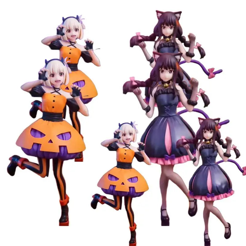 Halloween Gift Genuine Lycoris Recoil Nishikigi Chisato Lnoue Takina Pvc Collector Desktop Ornament Pvc Anime Figure Model Toy