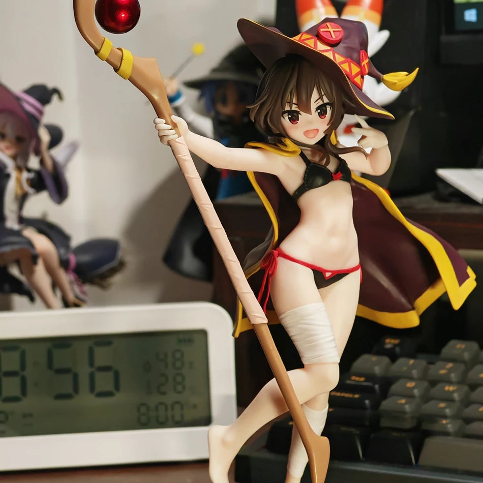 In Stock Anime God's Blessing on This Wonderful World 18cm Megumin Action Figure Cute Figurine Decor Statue Dolls
