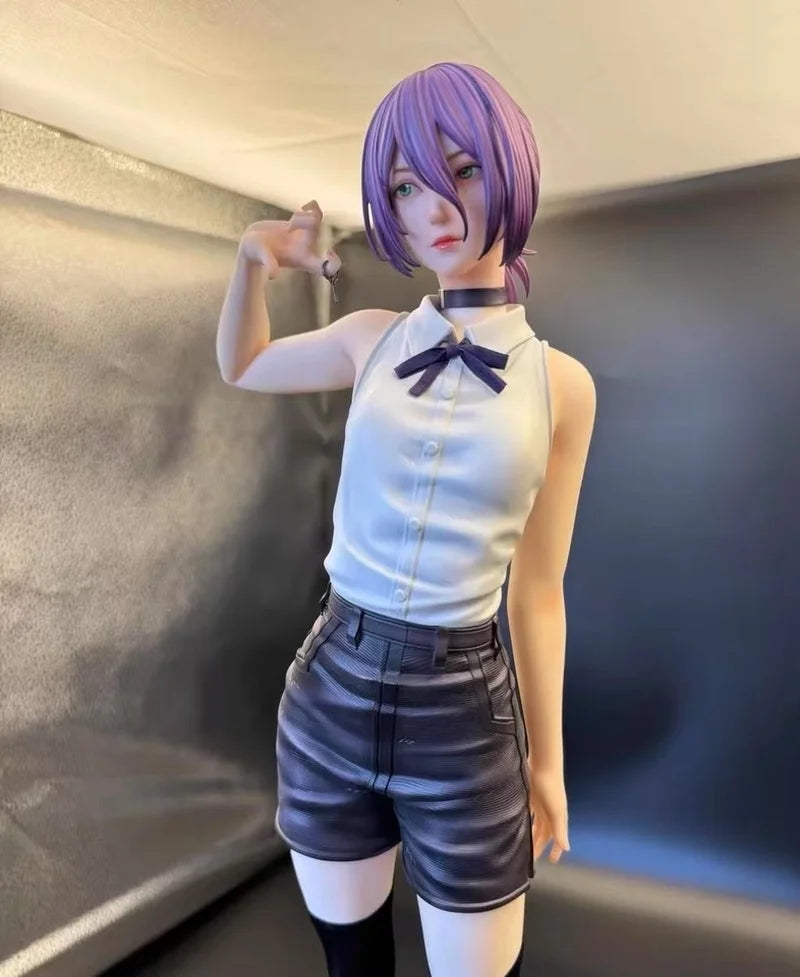 Reze Devil Pretty Girl Model Double Head Swap Chainsaw Man Anime Action Figures Ornament Statue Collectibles Doll Toy Gifts