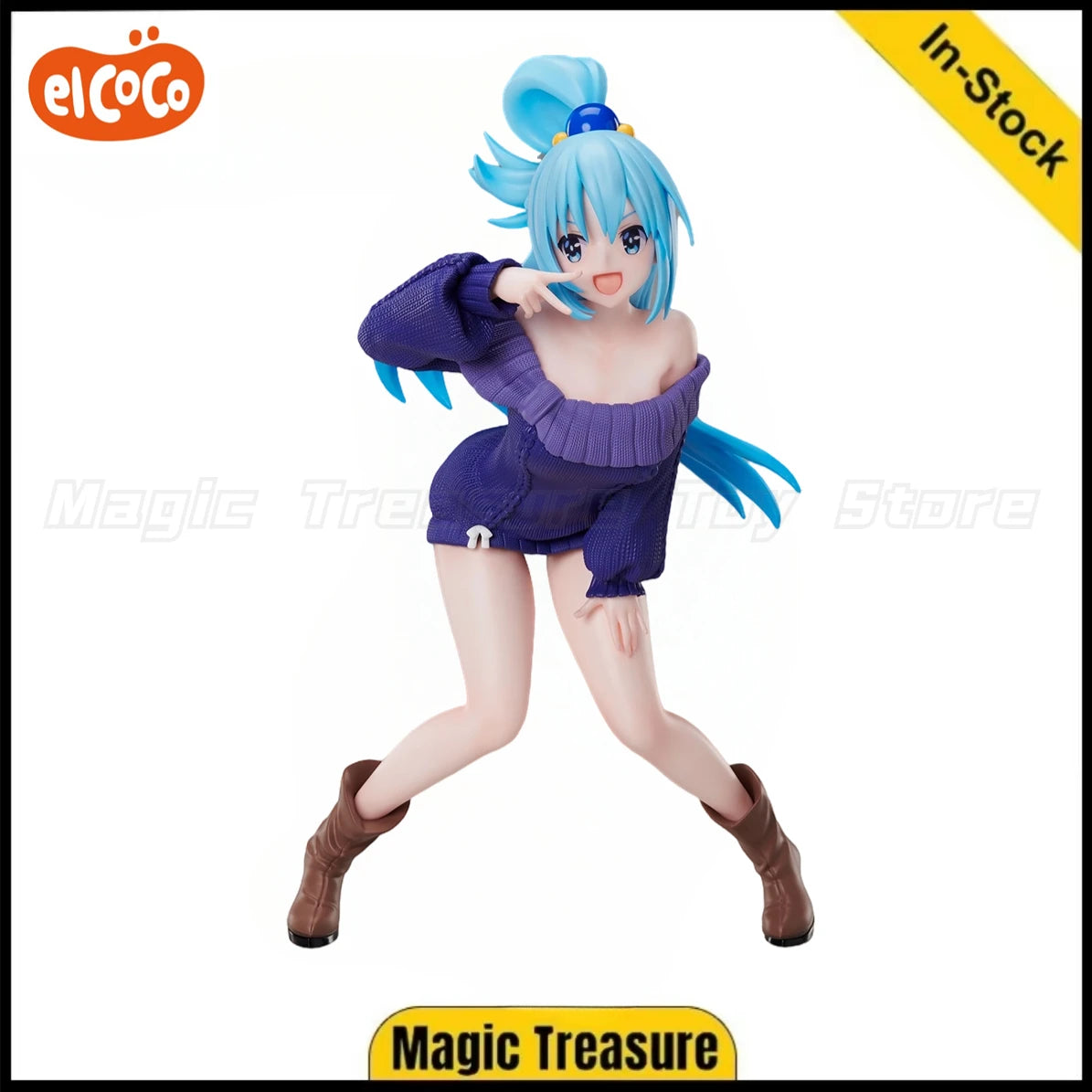 【In Stock 】Original ElCOCO KonoSuba:God's Blessing on This Wonderful World! Aqua 1/7 Scale Figures Anime Ornaments Gifts