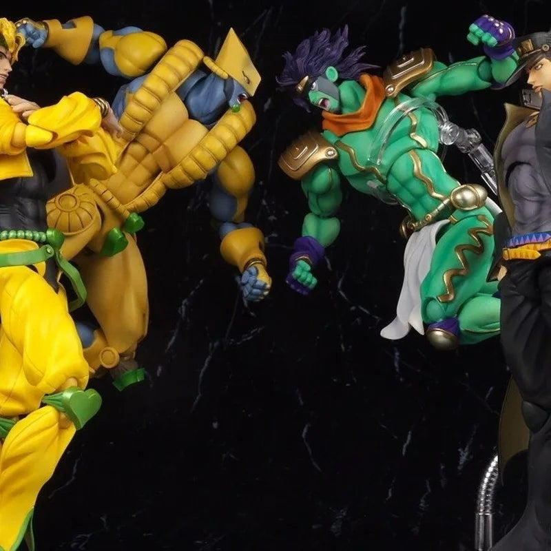 Anime jojo bizarre adventure Super Action Statue Big 25cm Action Figure Kujo Jotaro Dio Brando Star Platinum The World With Box