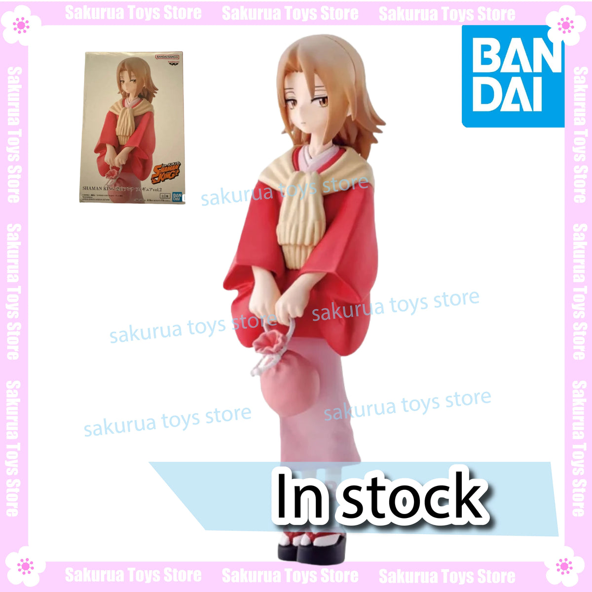 In Stock Bandai Genuine Shaman King 2021 Osama Anna 2 Scenery Figure Animation Peripheral Action Figure Collection Gift