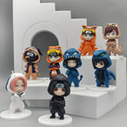 8Pcs/Set Anime NARUTO Action Figures Model Naruto Sasuke Kakashi 8cm Doll Costume Design PVC Collection Ornament Toys