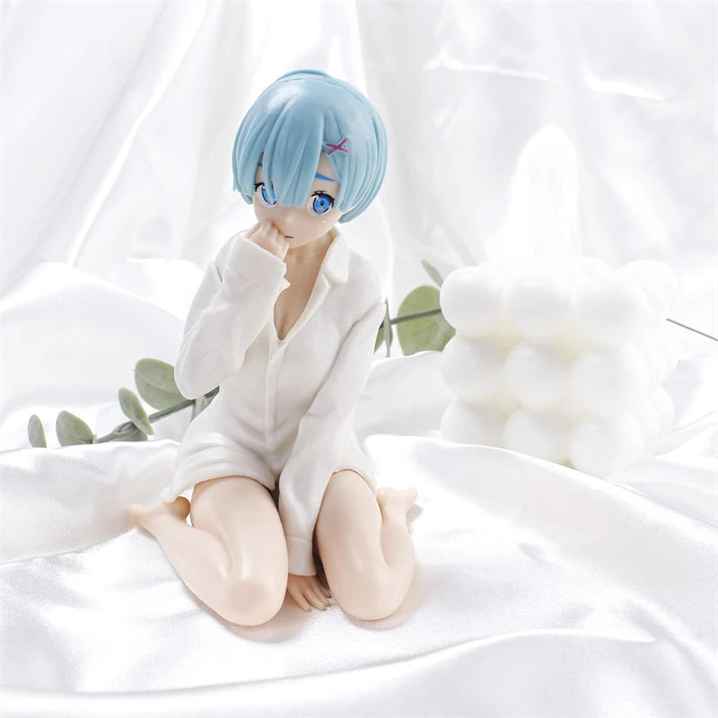 11cm Anime Re:Life In A Different World From Zero Action Figure White Shirt Rem Figure PVC Collection Model Toys Children Gifts
