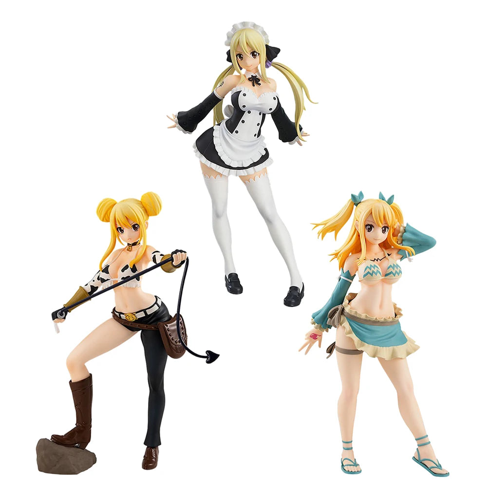 Anime Figure Lucy Heartfilia maid action figures Lucy Heartfilia Aquarius Form figurine Erza·Scarlet PVC Model statue gifts 18cm