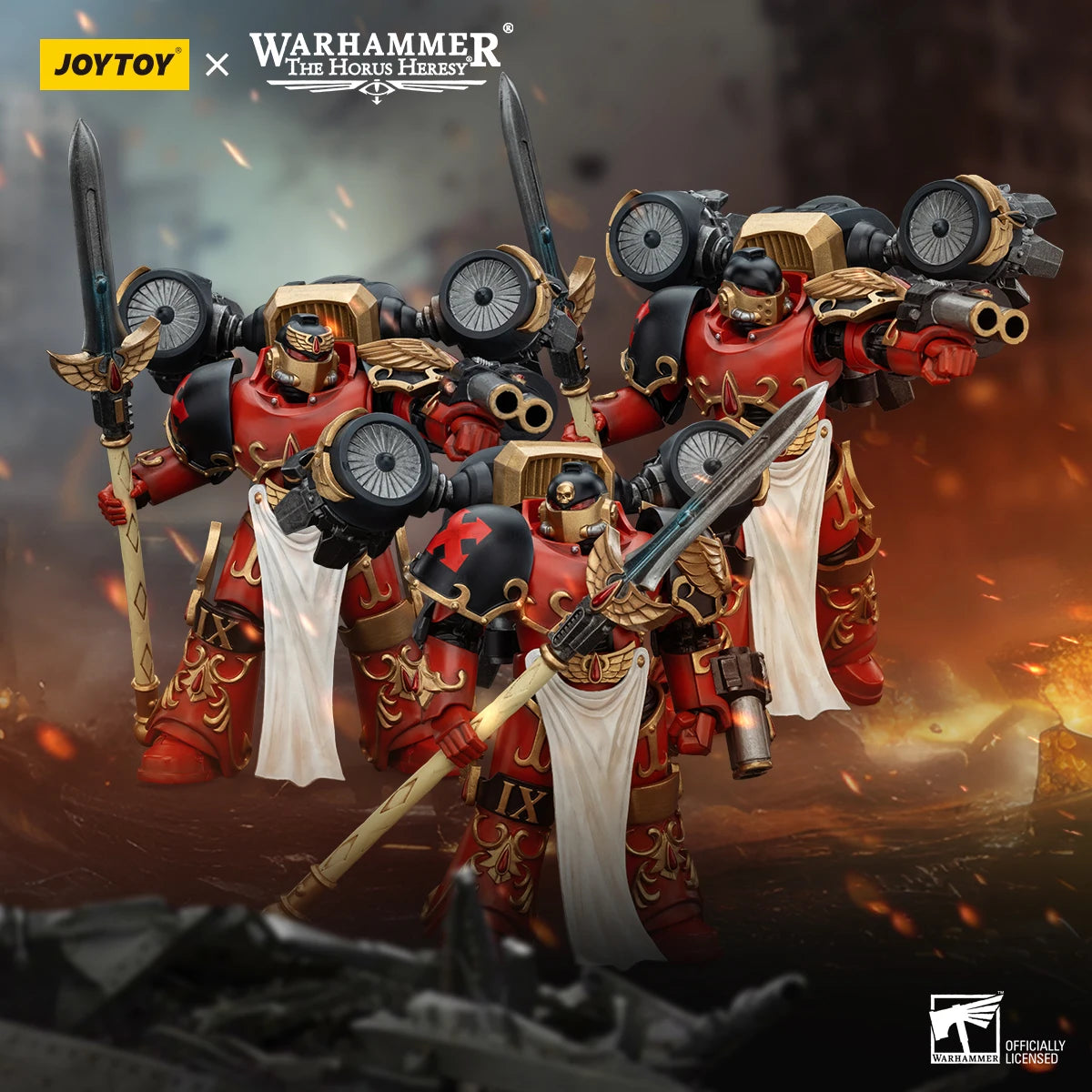 JOYTOY Warhammer 40k 1/18 Action Figures Anime 12.1cm Blood Angels Dawnbreaker Cohort Dawnbreaker Champion