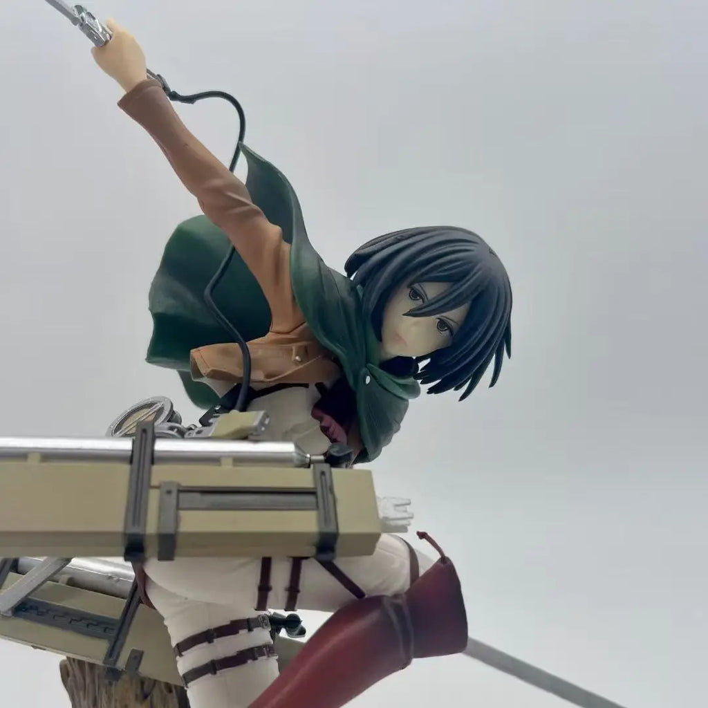 29cm 11.4 inch Anime Mikasa Ackerman Figures Pvc Statue Desktop Ornamen Collection Statue Model Decoration Room Desk Toys Childr