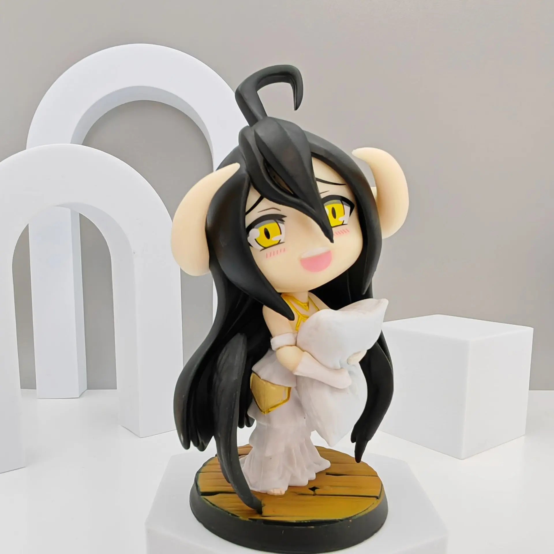 12CM Anime Overlord Q Posket Figure Pvc Statue Model Dolls Collectible Ornament Toys Albedo Action Figures Xmas Gifts