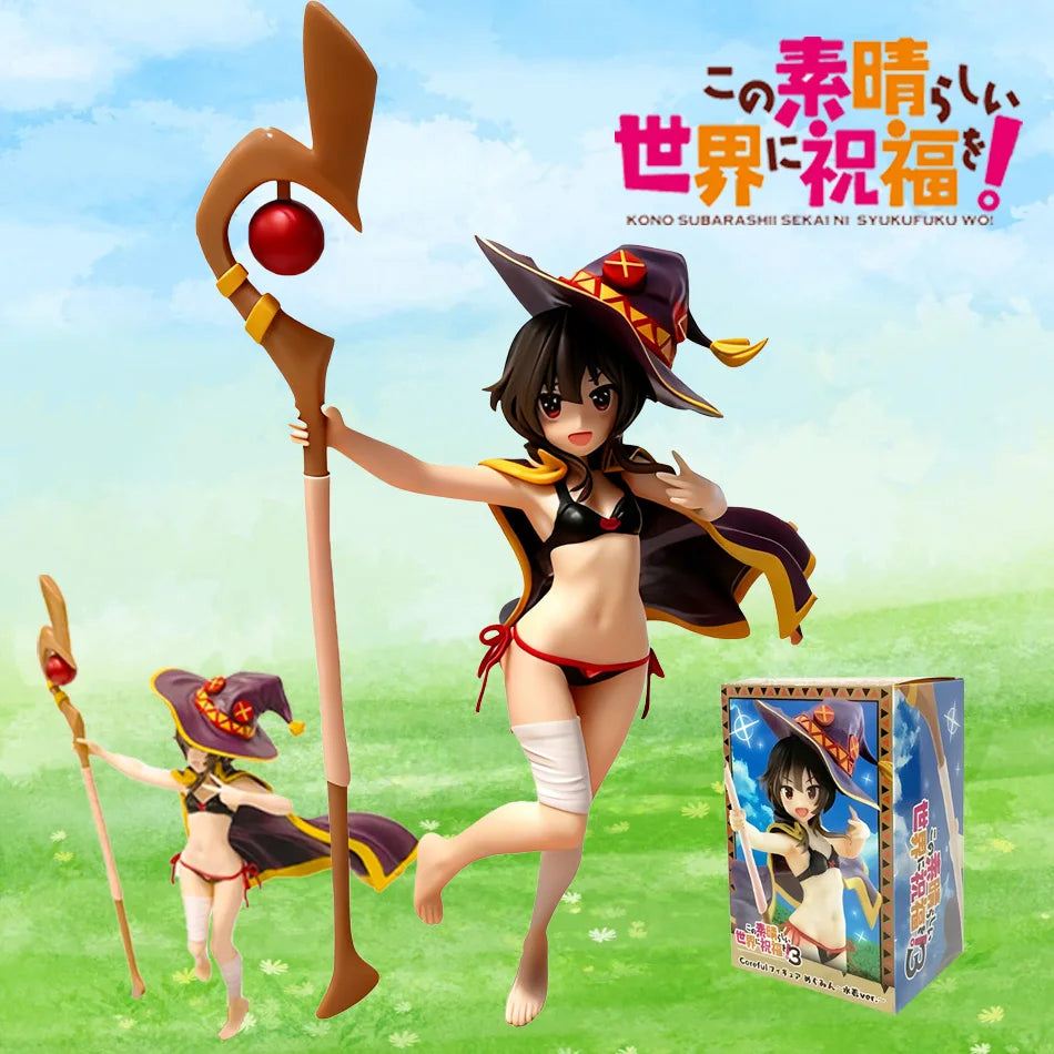 Megumin Great Mage Swimsuit Figure Model Ornament - Beautiful Girl Prize Collectible from 'God's Blessing on This Wonderfu