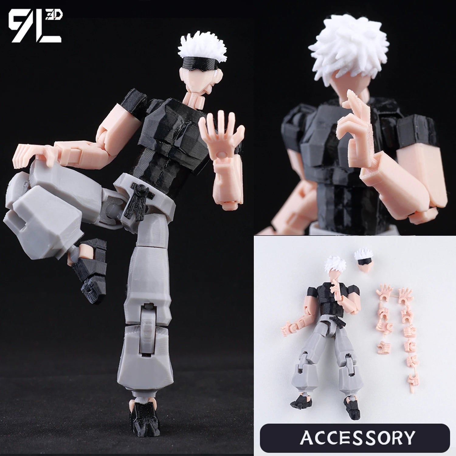 9L3D Printed Lucky Dummy 13 One-Punch Man 3D Action Figure, Multi-Jointed Poseable Anime Model, Collectible Gift for Fans