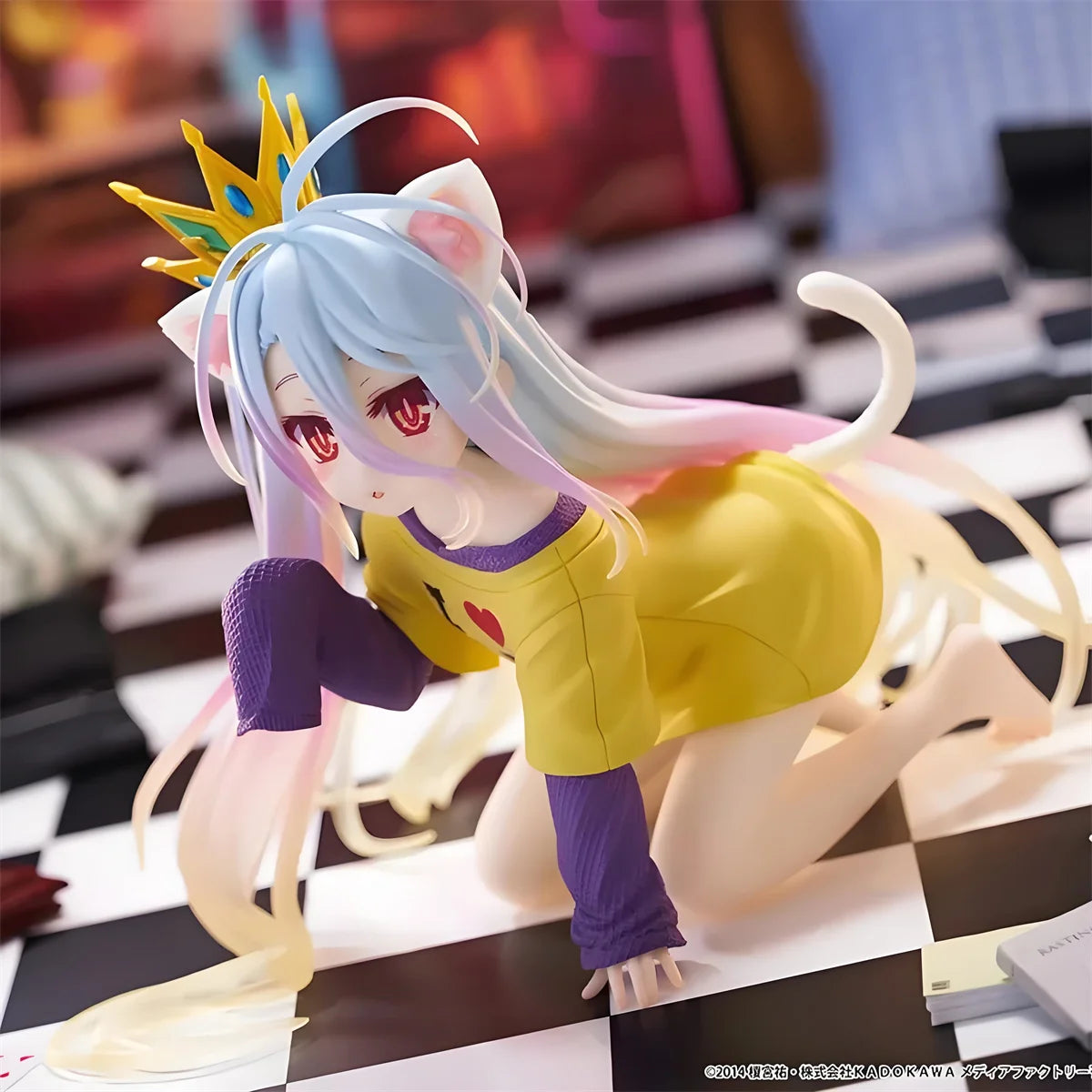 In Stock TAiTO Desktop Cute NO GAME NO LIFE Shiro ~Cat Ear Sleeve Jacket Ver.~ 13CM PVC Anime Action Figures Model Ornament Toy