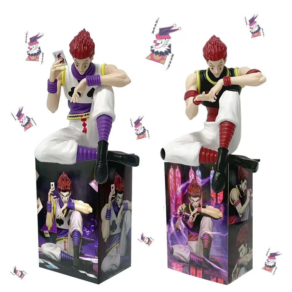 Anime figurine collection model figure: For Hunter X Hunter 11cm articulated sitting pose Hisoka two color, birthday gift