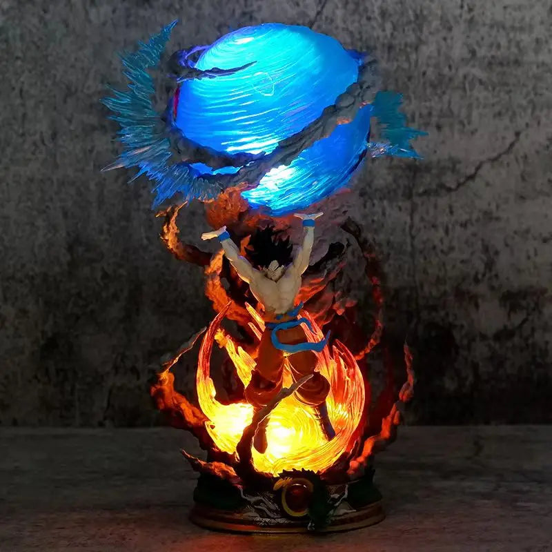Hot 23cm Dragon Ball Anime Figure Goku Super Genki Bomb Luminous Figures Dbz Gk Figurine Pvc Statue Model Collectible Gifts