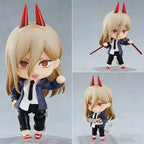 10cm Chainsaw Man Power Q Version Nendoroid Action Figure Interchangeable Face Anime Figure PVC Model Toy With Stand Decor Gift