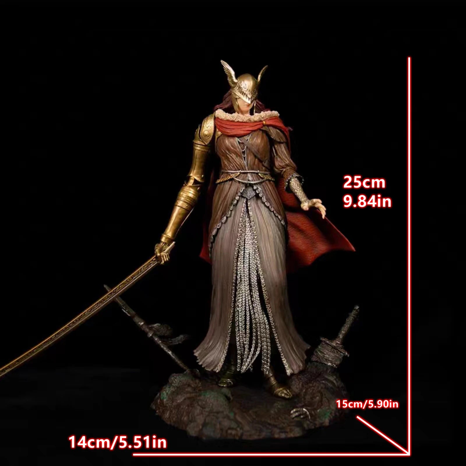 25cm/9.8in Game Elden Ring Figure Malenia PVC Statue Collection Sculpture for Game Fans