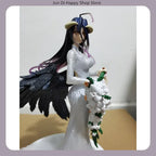 Overlord Albedo Anime Girl Figure 25cm Large Statue Wedding Dress Theme Desktop Decoration Ideal Collectible for Boys Gift