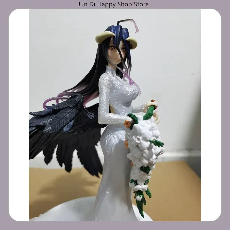 Overlord Albedo Anime Girl Figure 25cm Large Statue Wedding Dress Theme Desktop Decoration Ideal Collectible for Boys Gift