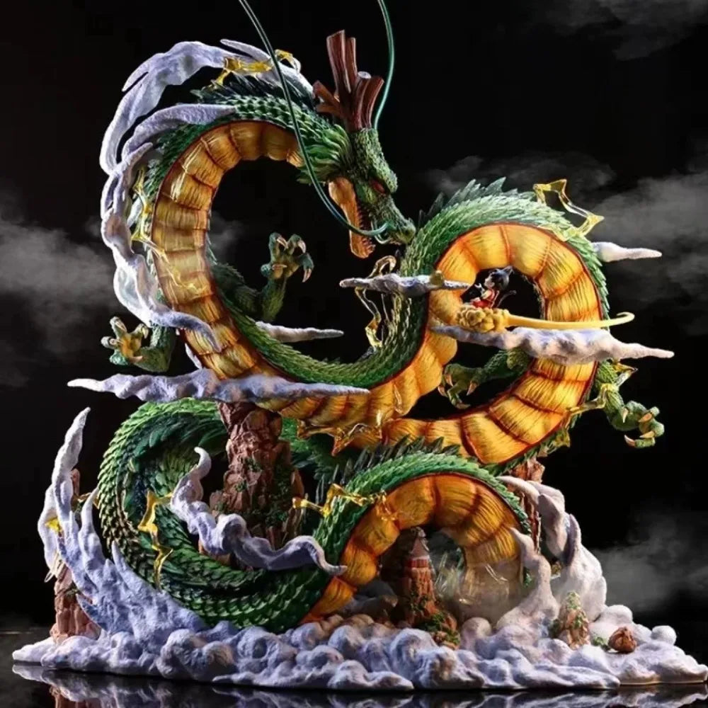 22cm/8.66in Dragon Ball Anime Figure Shenron Figure Goku And Shenron Figurine Pvc Statue Collection Model Decoration Toys Gifts