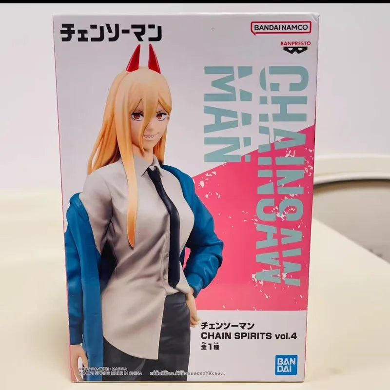 In Stock Genuine BANDAI Chainsaw Man Power Hayakawa Aki Makima Denji Anime Figure Model Desktop Ornament Toy Gift