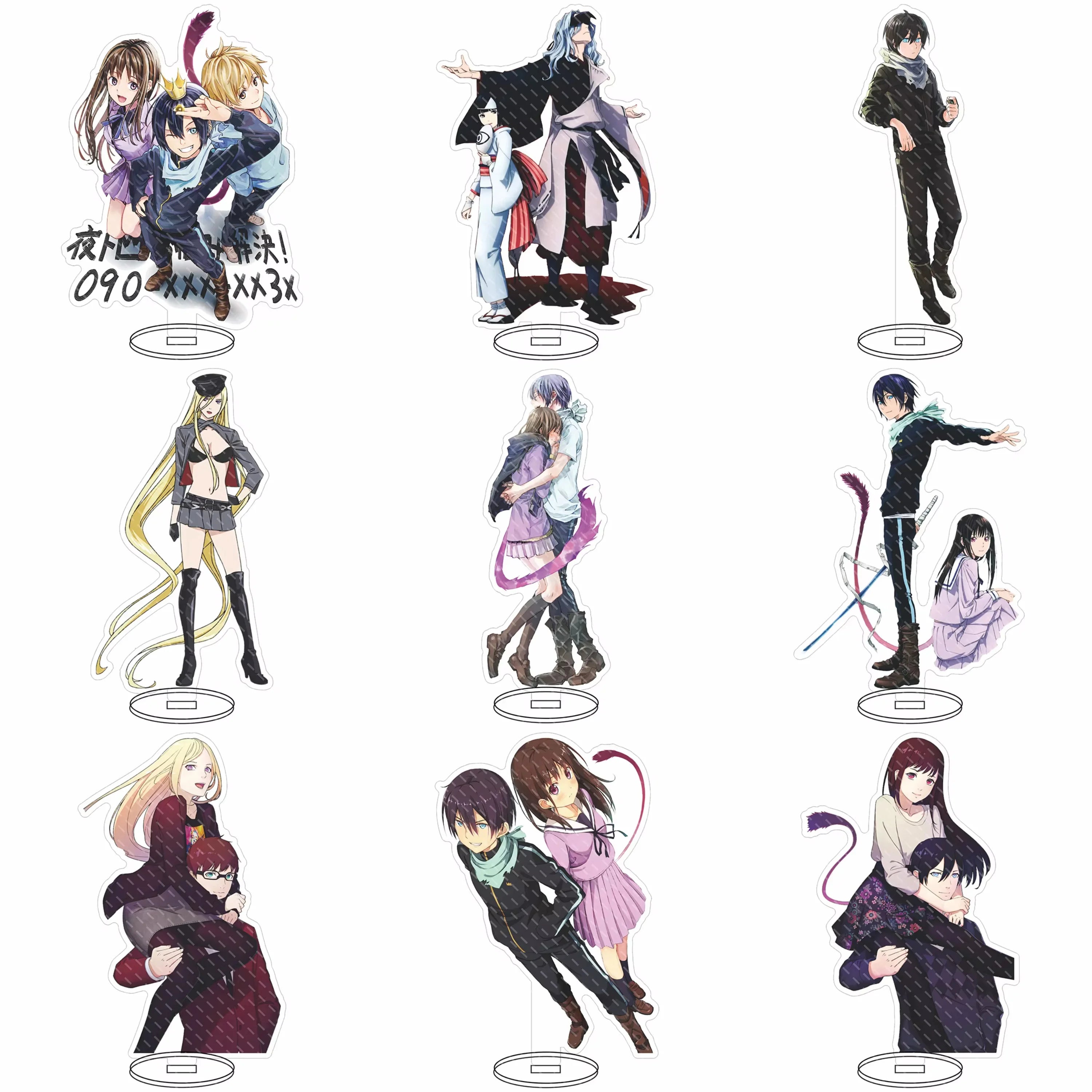 Anime Noragami Cartoon Figure Acrylic Stands YATO Yukine Iki Hiyori Figure Standing Sign Desktop Model Decor Xmas Gift