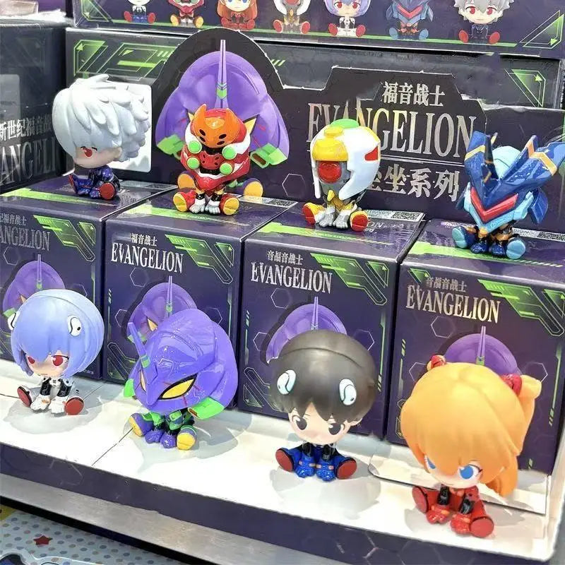 Original EVA Neon Genesis Evangelion Cute Mini Sit New Century Evangelion Anime Figure  Model Ornament Desk Decor Toys Gifts