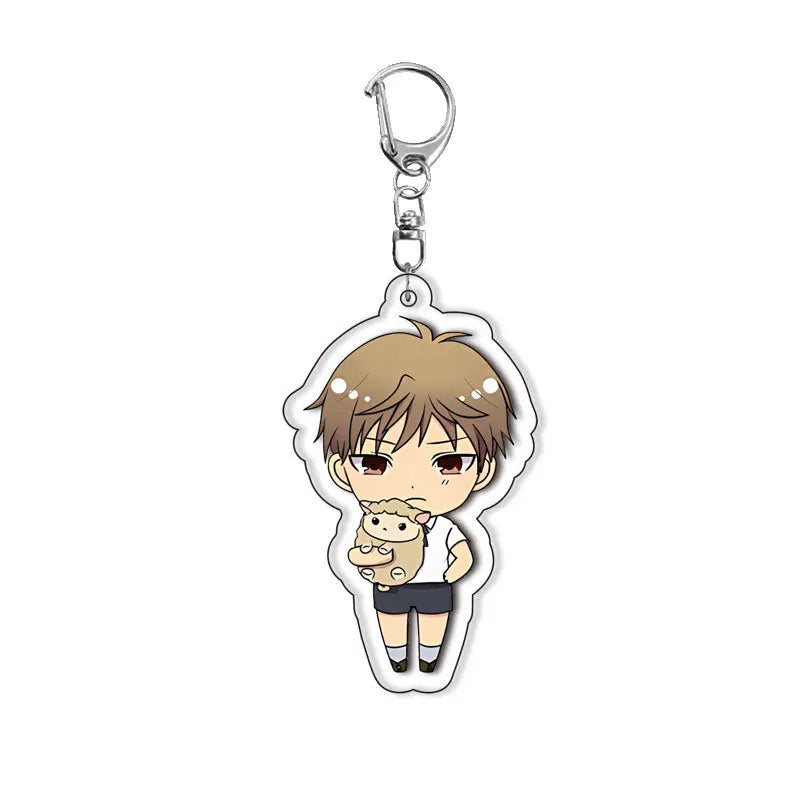 Fruits Basket Anime Acrylic Keychain Lovely Bag Charm Pendant Gift Fun Key Chain Cute Souvenir Creative Llavero Friend Kingring